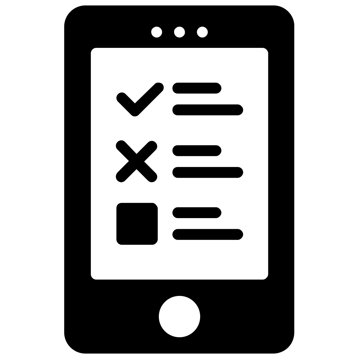 icon of phone with survey